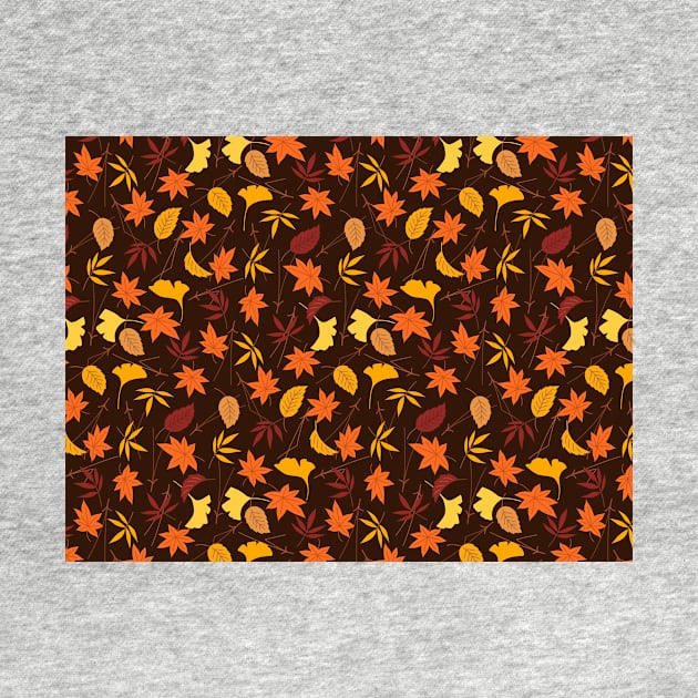 Autumn leaf design in brown colours by Montanescu